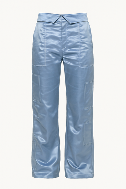 Satin Sky Cargo Trousers